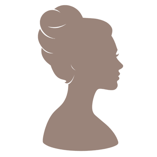 Minimalistischer selbstbewusster Frauenprofil-Silhouette mit hochgestecktem Haar
