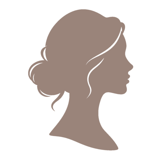 Minimalistischer Silhouette eines weiblichen Gesichts im Halbprofil