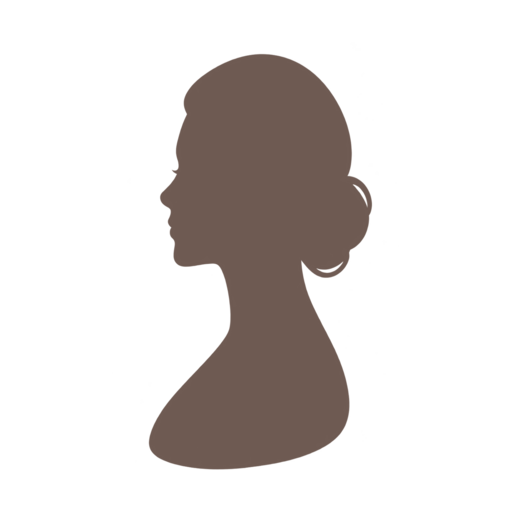 Minimalistischer Frauenprofil-Silhouette mit weich gebundenem Haar
