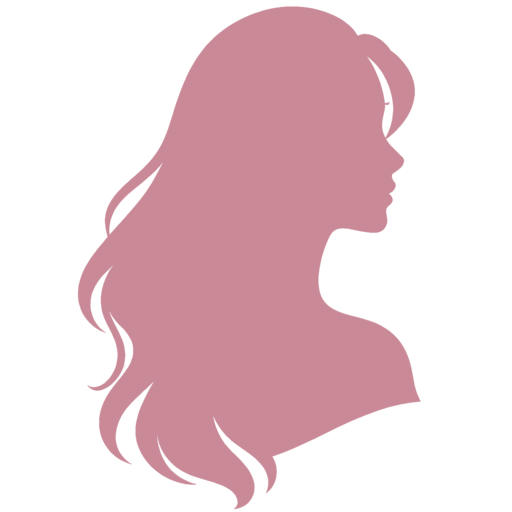 Minimalistischer Frauenprofil-Silhouette mit langen glatten Haaren